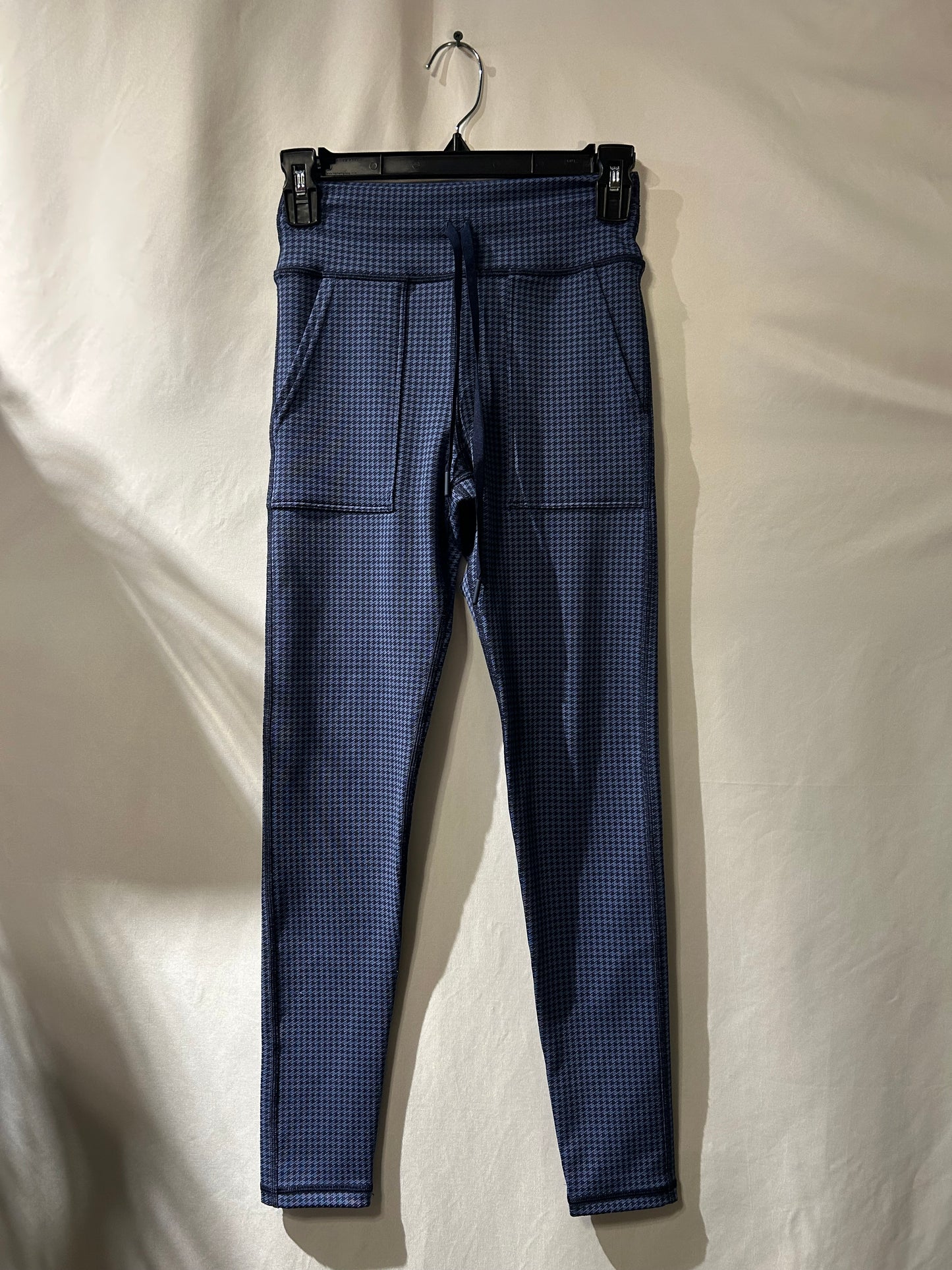 Aerie Navy Houndstooth Patterned Workout Set Bra XS & Leggings S
