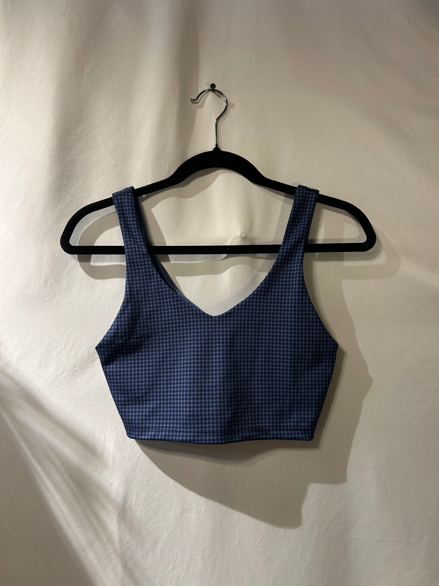 Aerie Navy Houndstooth Patterned Workout Set Bra XS & Leggings S