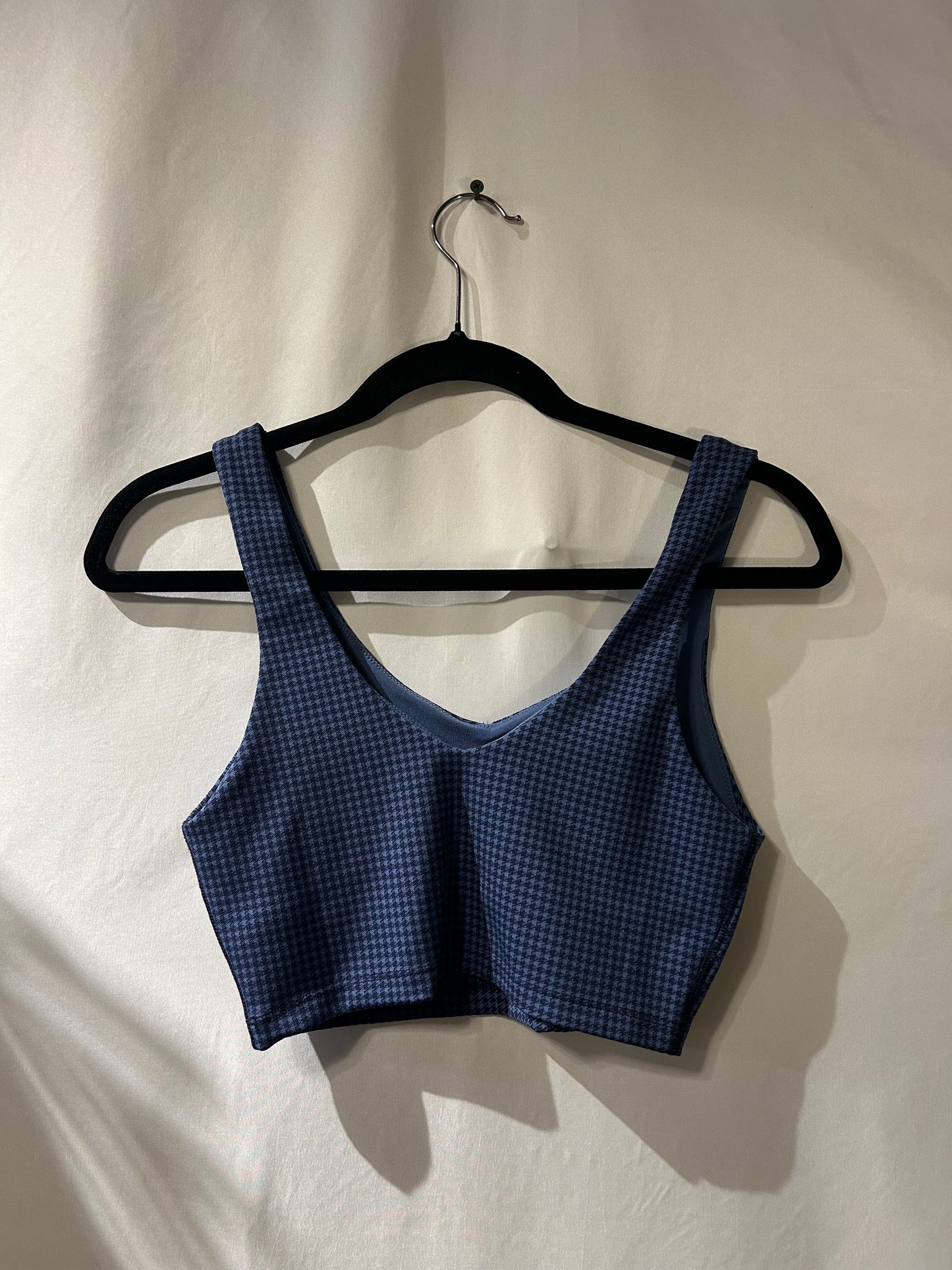 Aerie Navy Houndstooth Patterned Workout Set Bra XS & Leggings S