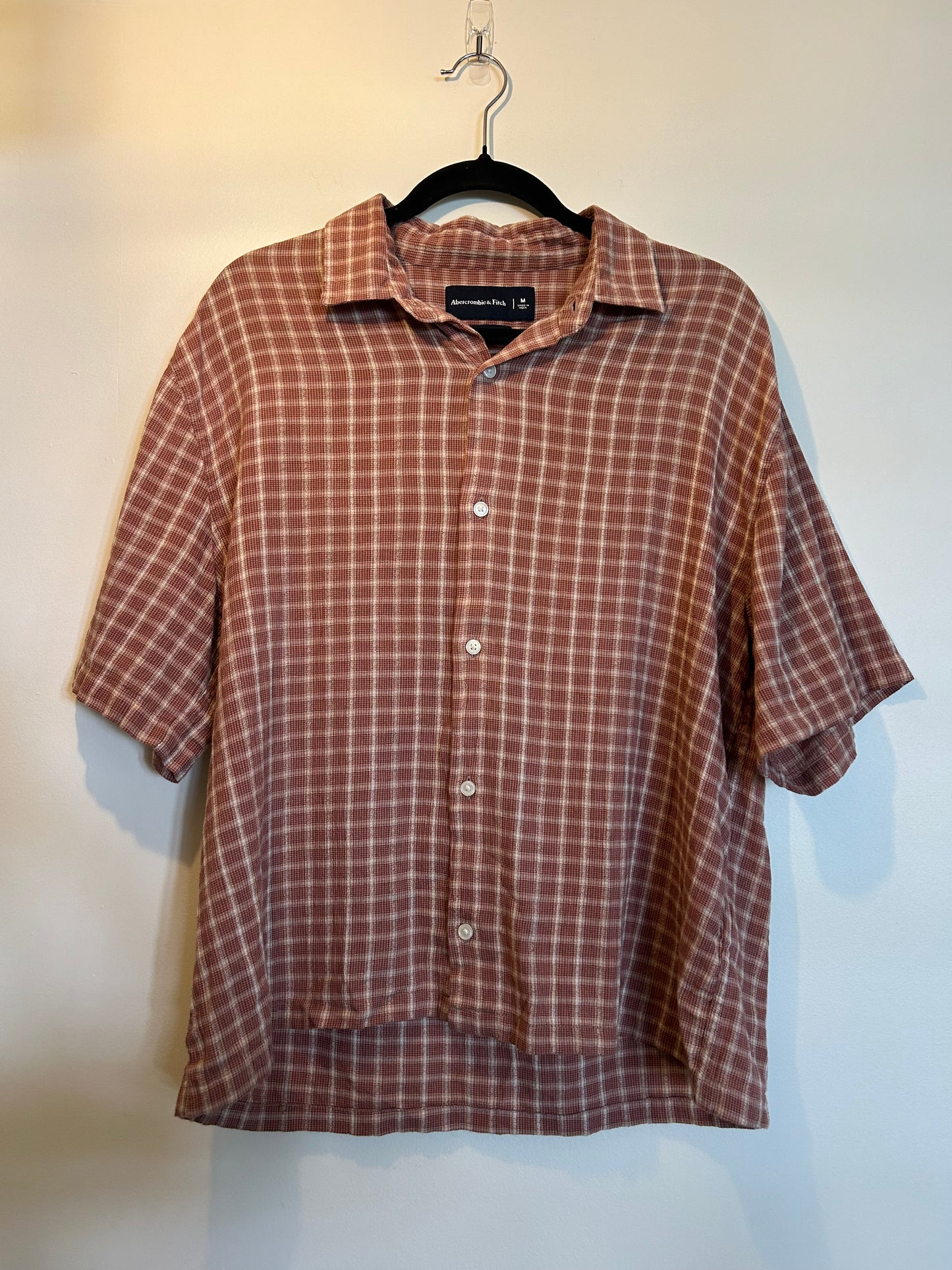 Abercrombie & Fitch Orange Cropped Men's Button Up M