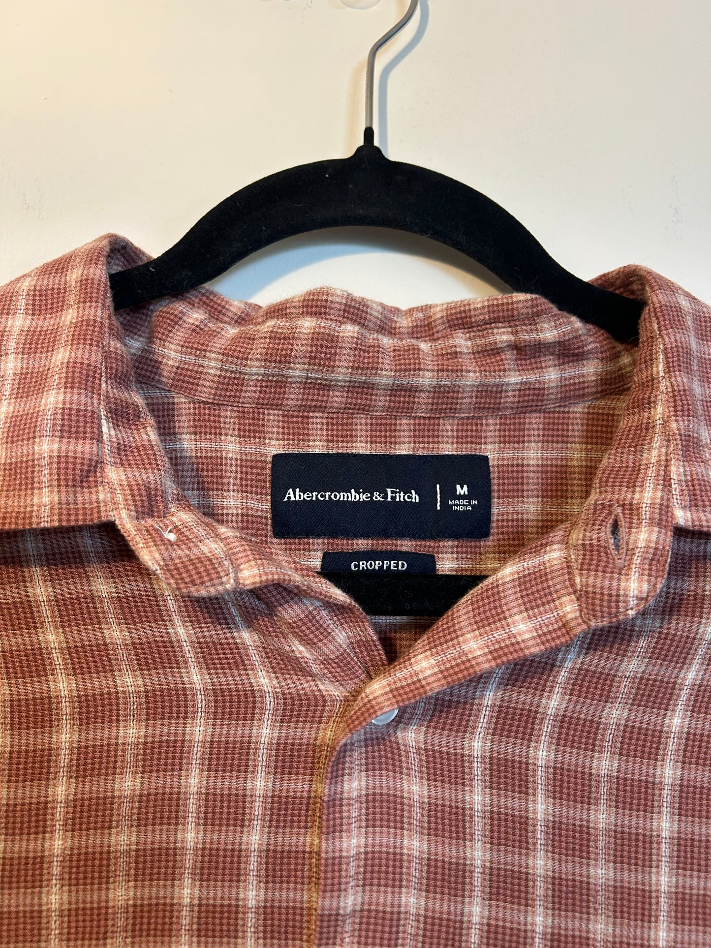 Abercrombie & Fitch Orange Cropped Men's Button Up M