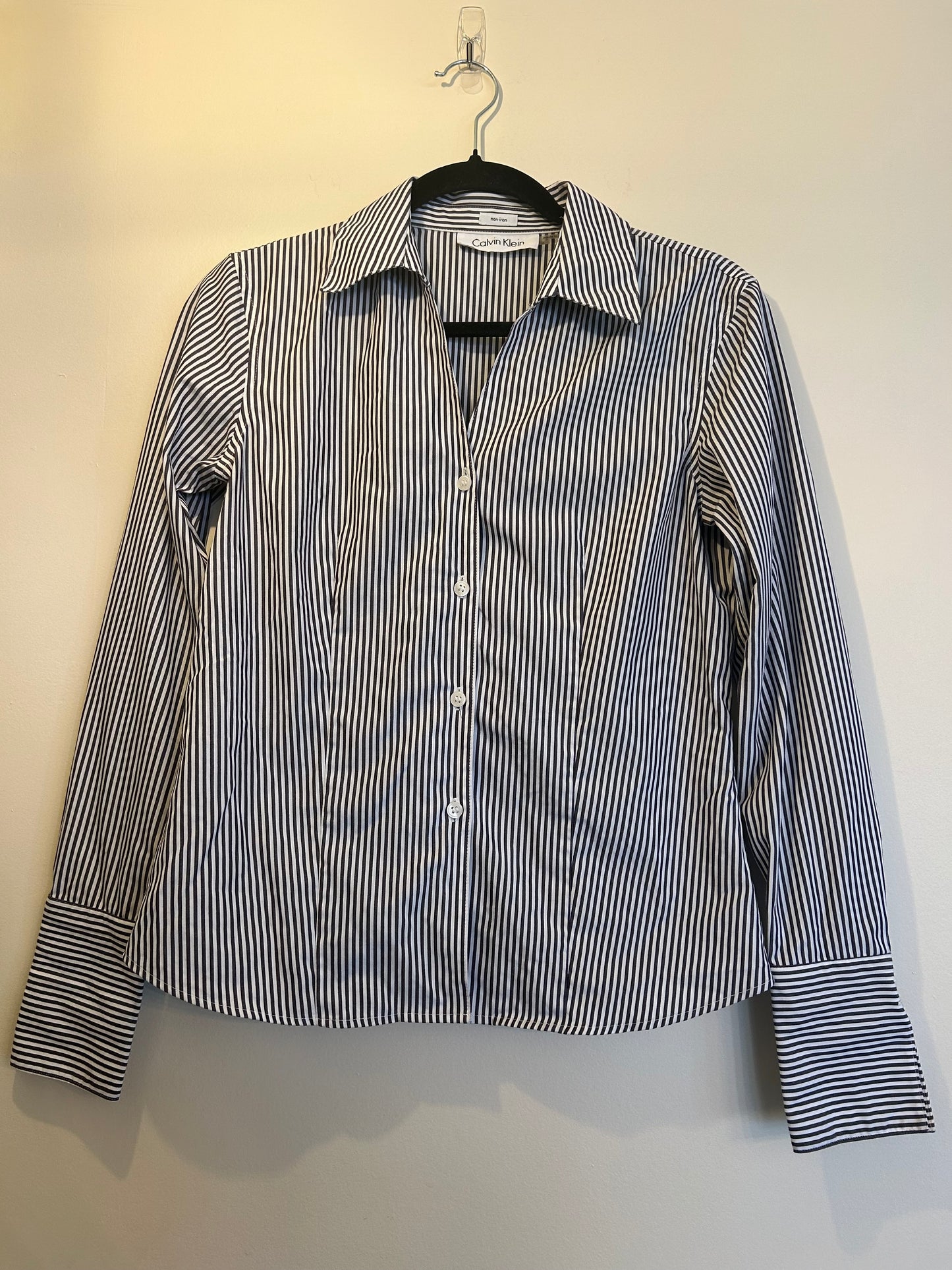 Calvin Klein Brown Striped Trendy Button Up 2