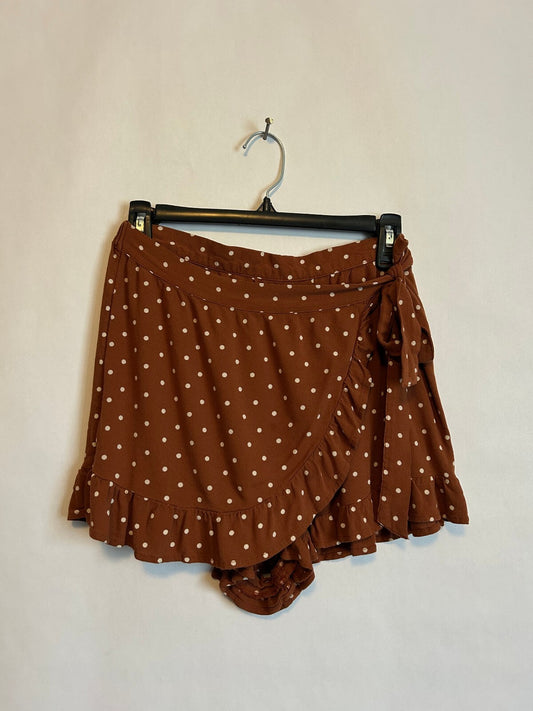 American Eagle Polka Dot Rust Orange/Brown Skort M