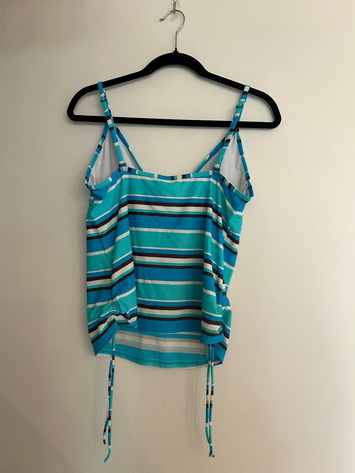 Wavezone Y2K Blue Striped Halter Tankini Top 16