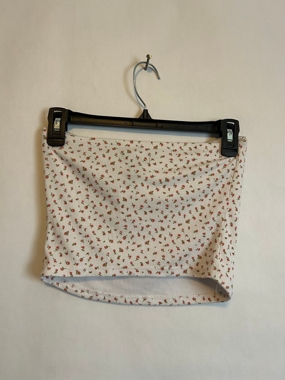 Just Polly Floral Ribbed Tube Top M