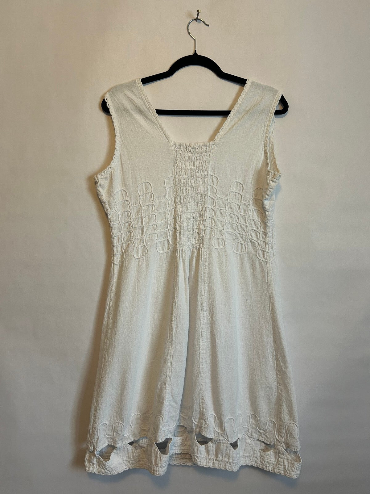 Forber White Embroidered Bohemian Cut-Out Sundress M/L