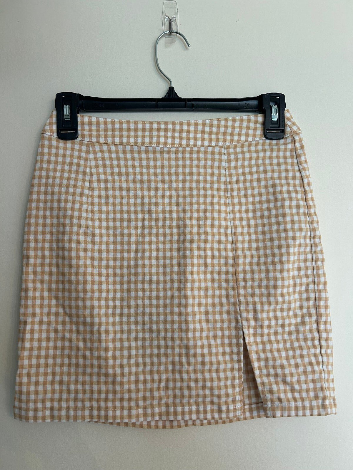 Garage Mustard Yellow Gingham Mini Skirt XS