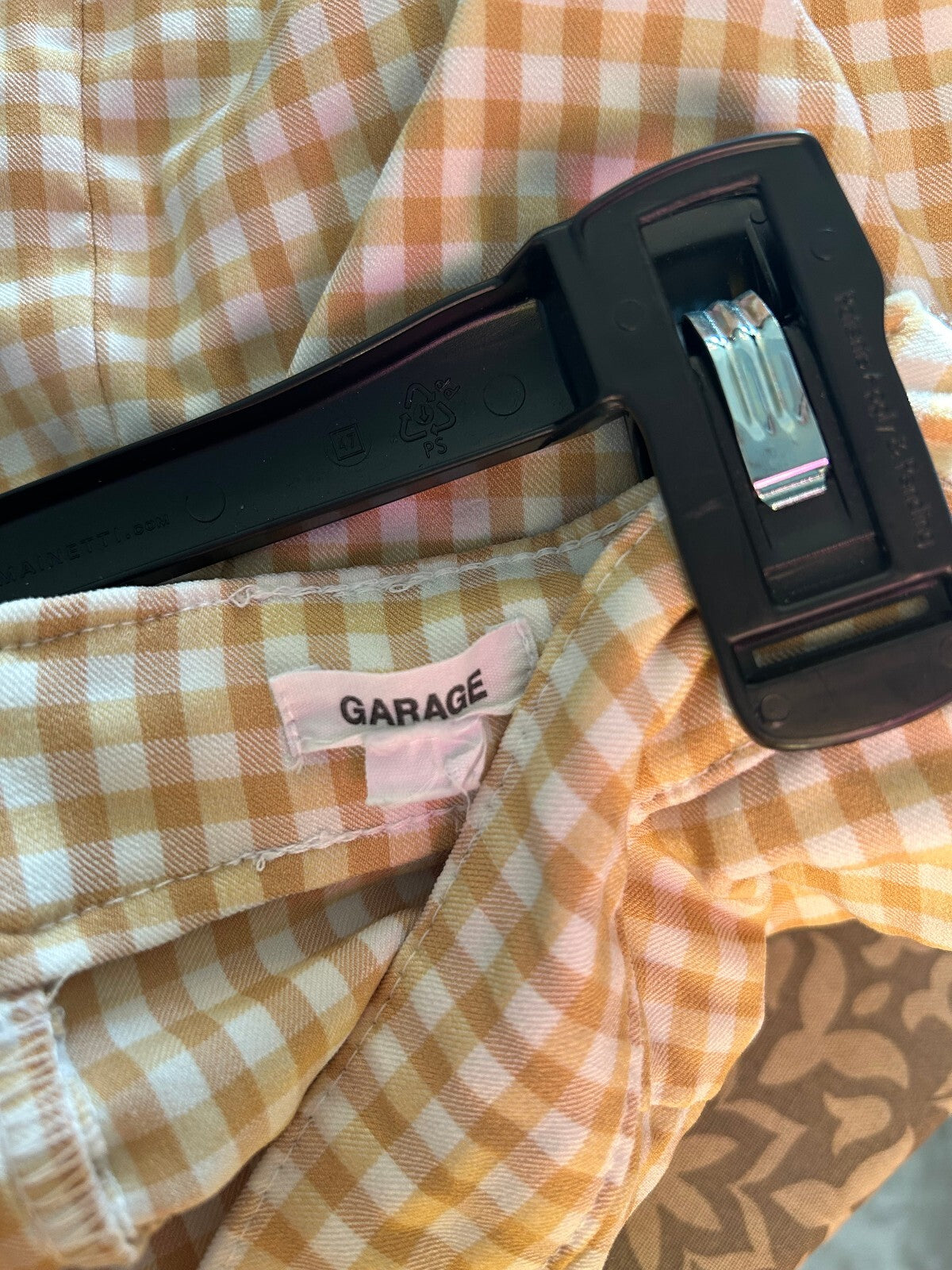 Garage Mustard Yellow Gingham Mini Skirt XS