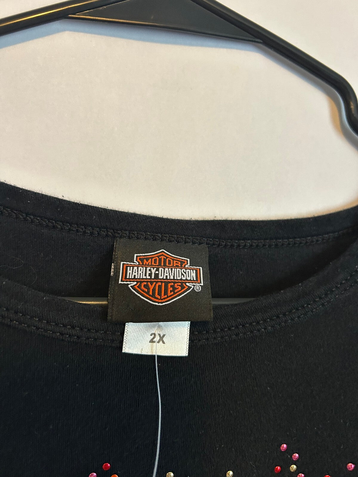 Harley Davidson Embellished Black Long-Sleeve 2X
