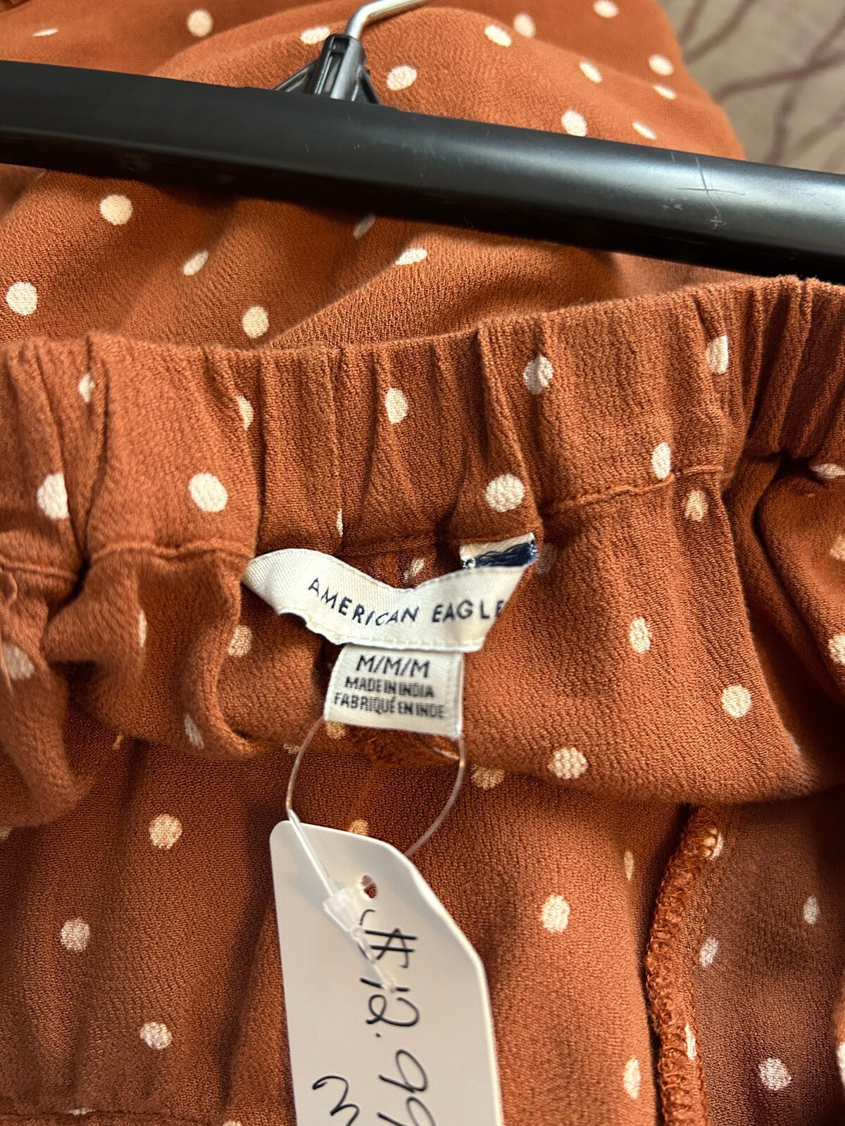 American Eagle Polka Dot Rust Orange/Brown Skort M