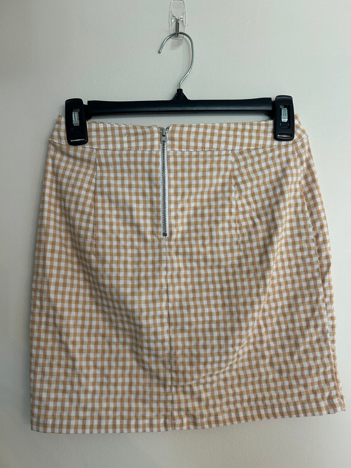 Garage Mustard Yellow Gingham Mini Skirt XS