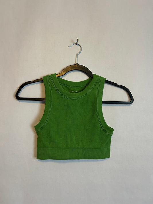 Offline by Aerie Green Ribbed Crop Tank XS