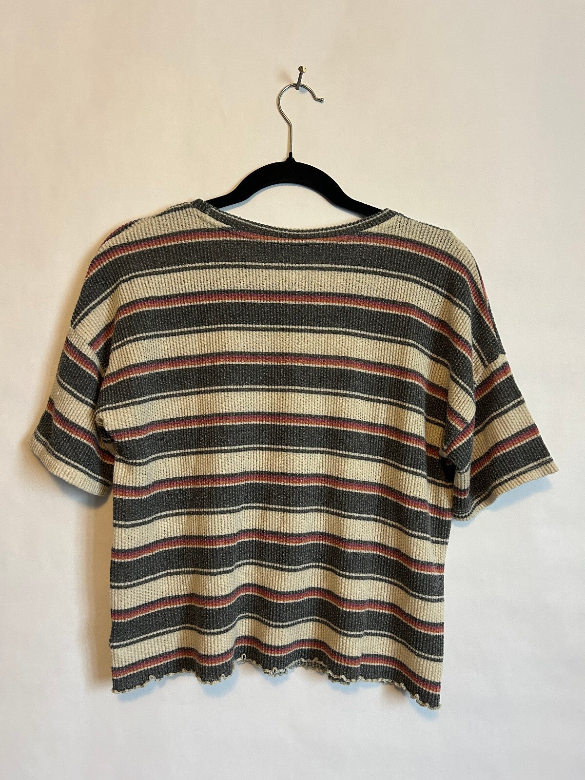American Eagle Striped Waffle Shirt M